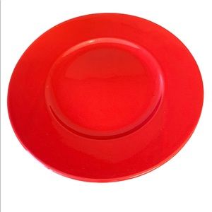 PIER 1 Earthenware Red Large Round Ceramic Serving Plate Platter 13 1/4" EUC